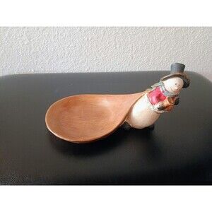 Vintage 3D Snowman Winter Spoon Rest